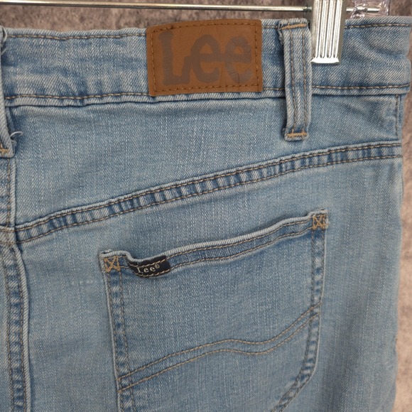 Lee Jean Skort Womens 12 M Blue Denim Mini Regular Fit Mid Rise Cotton Stretch - Picture 5 of 12